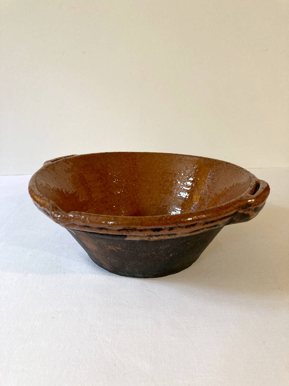 Antique Provençal ceramic tian, or bowl