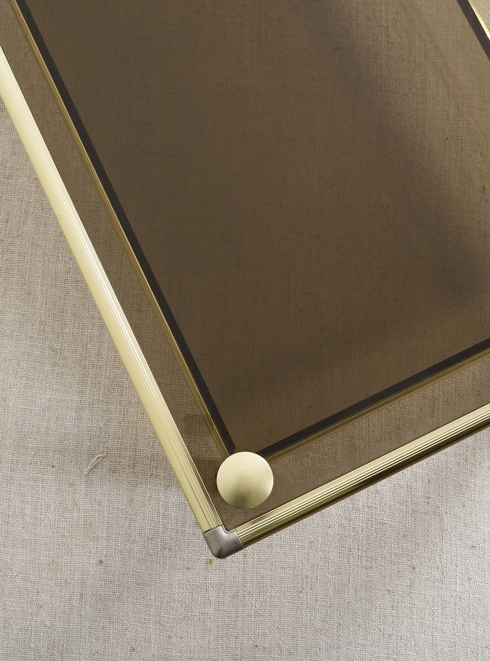 Golden brass coffee table