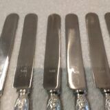 12 silver-plated Empire style table knives 25.3cm