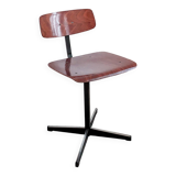 Mid Century Chaise d'école Chaise enfant Bois Métal Vintage Rétro Chambre d'enfants Boussole Pied Sk