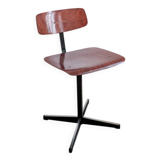 Mid Century Chaise d’école Chaise enfant Bois Métal Vintage Rétro Chambre d’enfants Boussole Pied Sk