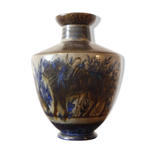 Vase art déco aux taureaux