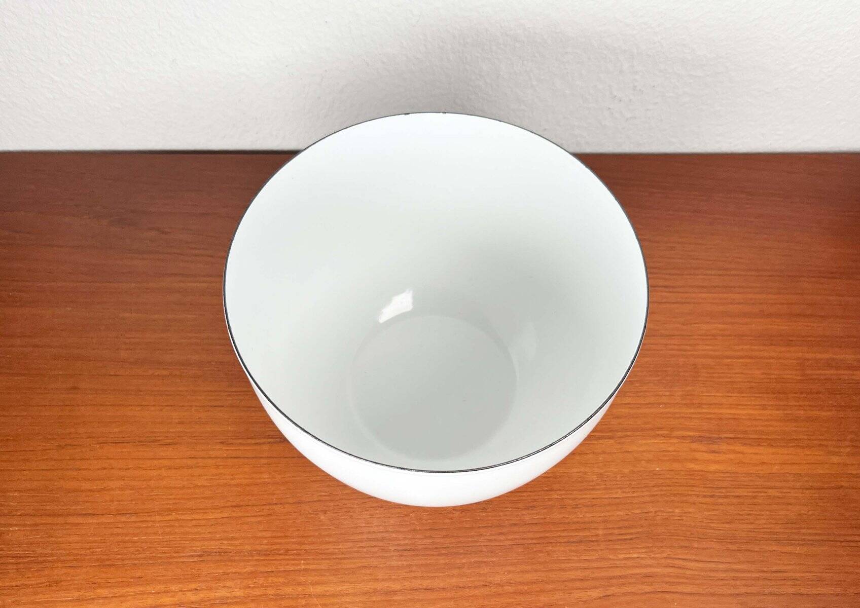 Mid-Century Modern Danish Large White Enamel Bowl, 1960s