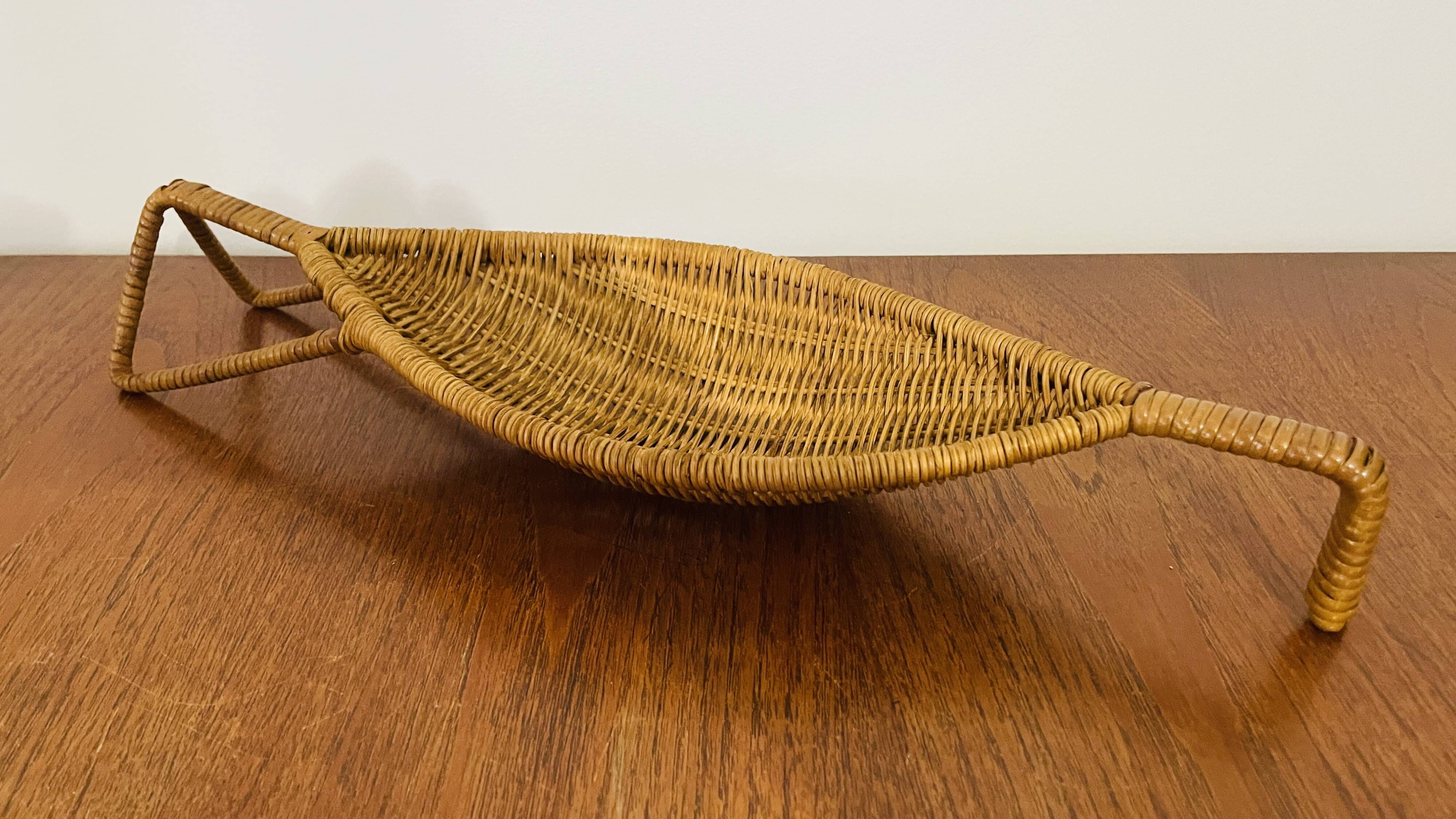 Vintage Danish-style wicker basket