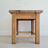 Brutalist table - oak side table