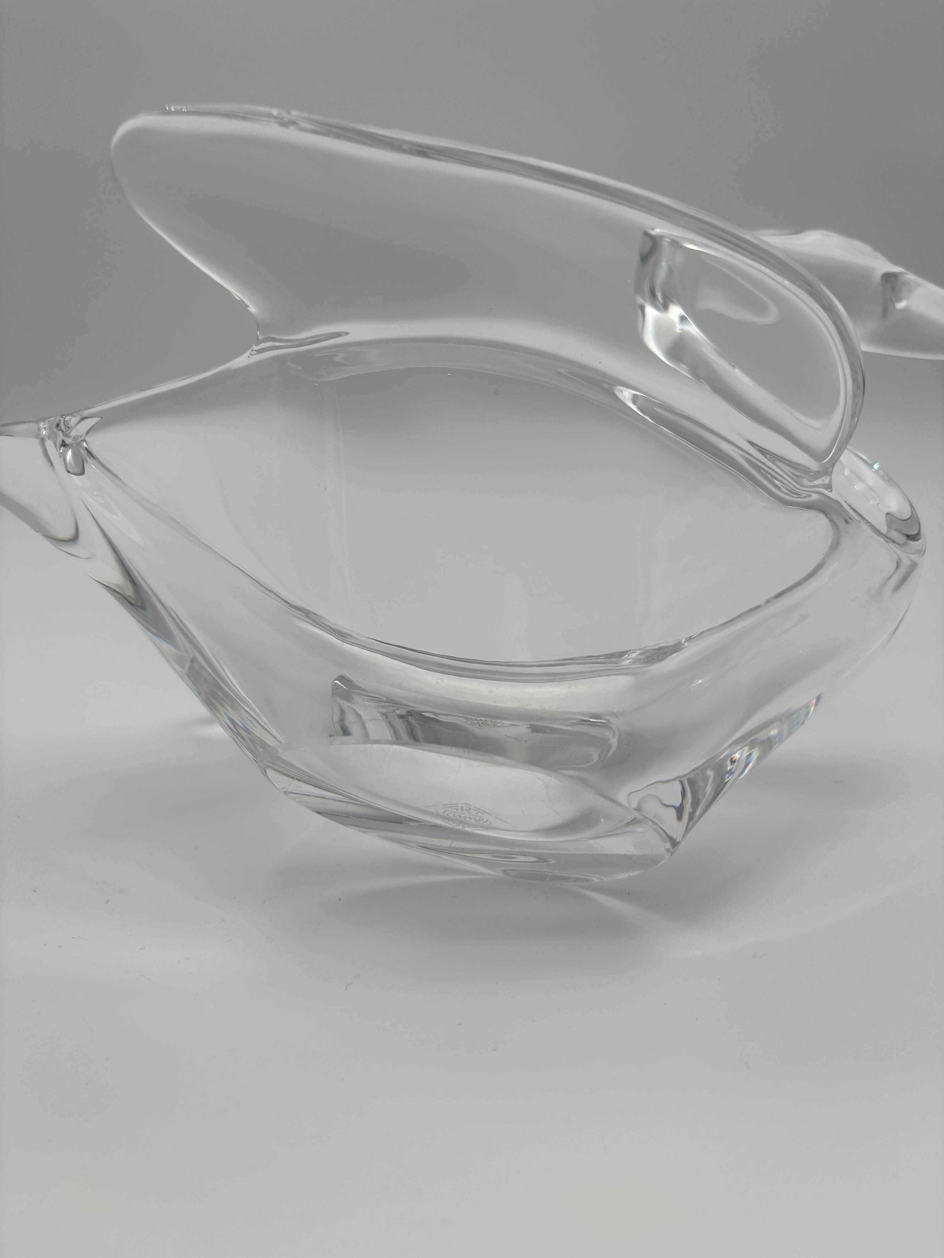Large crystal centrepiece Art Vannes & matching swan – 54 cm
