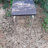 High stool in marbled black formica