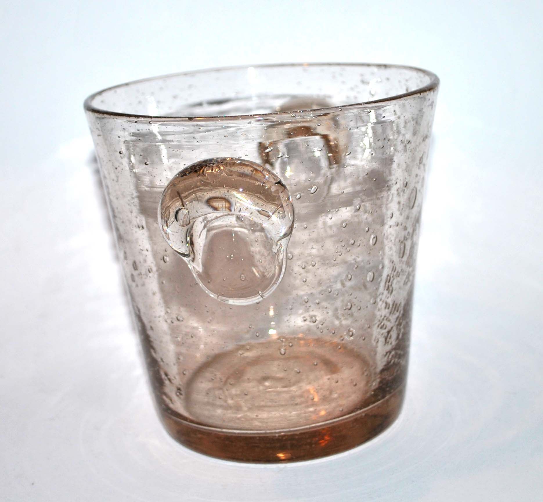 Vase ancien verre bullé années 70 vintage