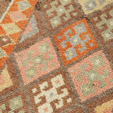 Handwoven Unique Anatolian Brown Runner Carpet 90 cm x 340 cm