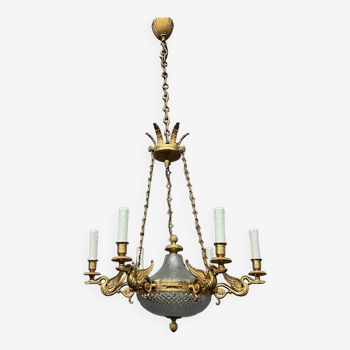Maison lucien gau - paris. empire style designer chandelier.