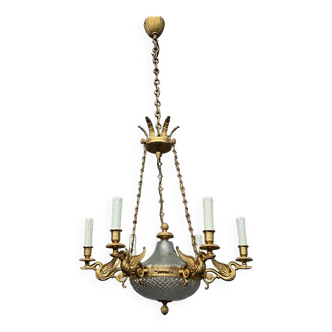 Maison lucien gau - paris. empire style designer chandelier.
