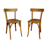 Pair of vintage clear beech baumann chair