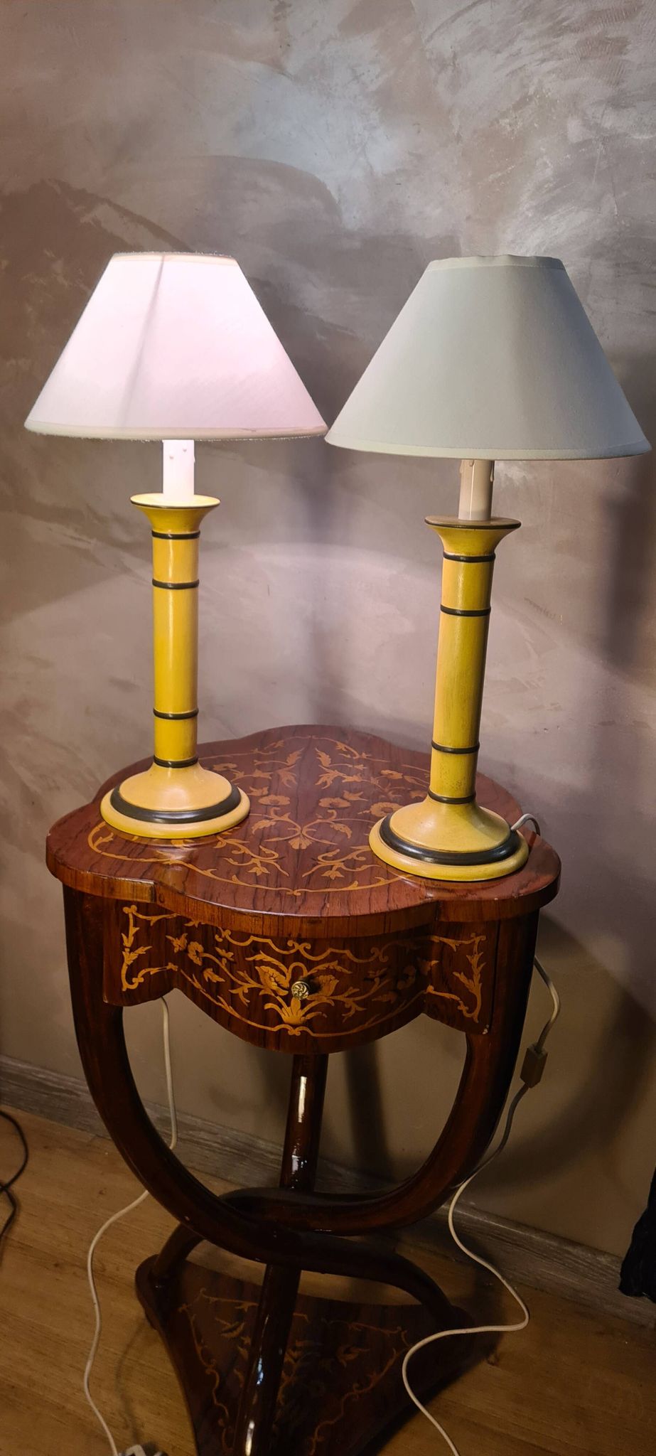 Pair of bedside lamps, signed Chaumette ceramic