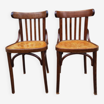 Paire de chaises de bistrot anciennes