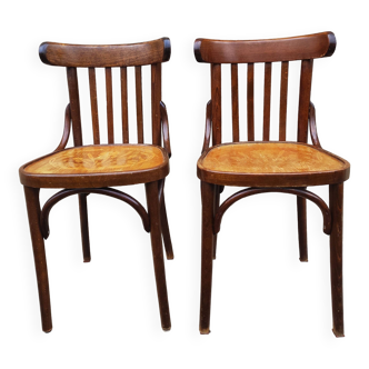 Paire de chaises de bistrot anciennes