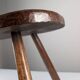 Rustic hand-carved wooden bench with organic shape, 1940s