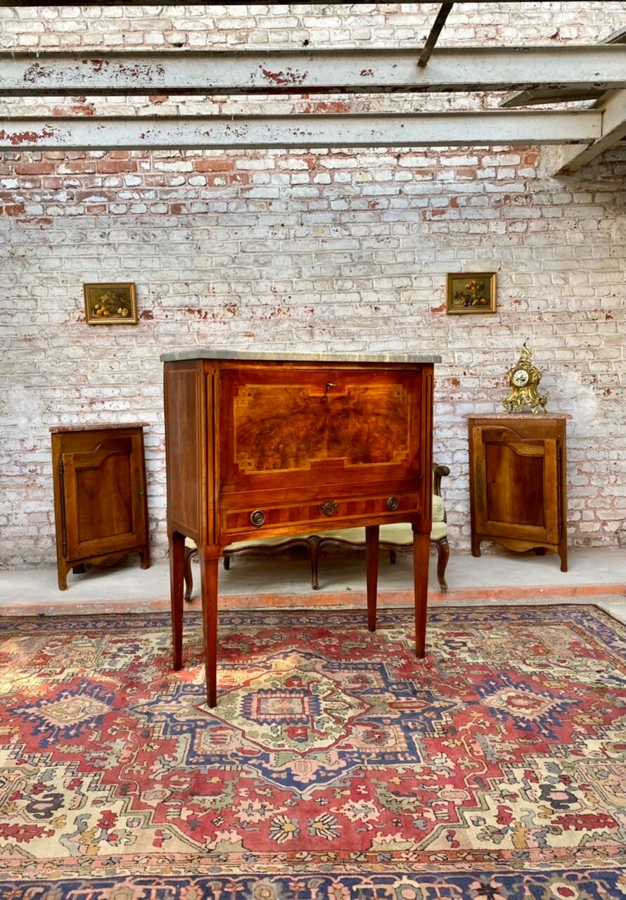 Louis XVI style Greek marquetry secretary, 19th century
