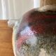 West Germany ceramic lamp and pleated lampshade