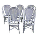 5 old rattan & gray cane chairs