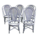 5 old rattan & gray cane chairs