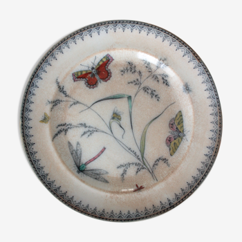 3 old English porcelain plates. Faïencerie: pinder bourne and co.