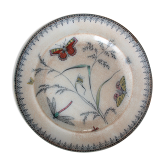 3 old English porcelain plates. Faïencerie: pinder bourne and co.