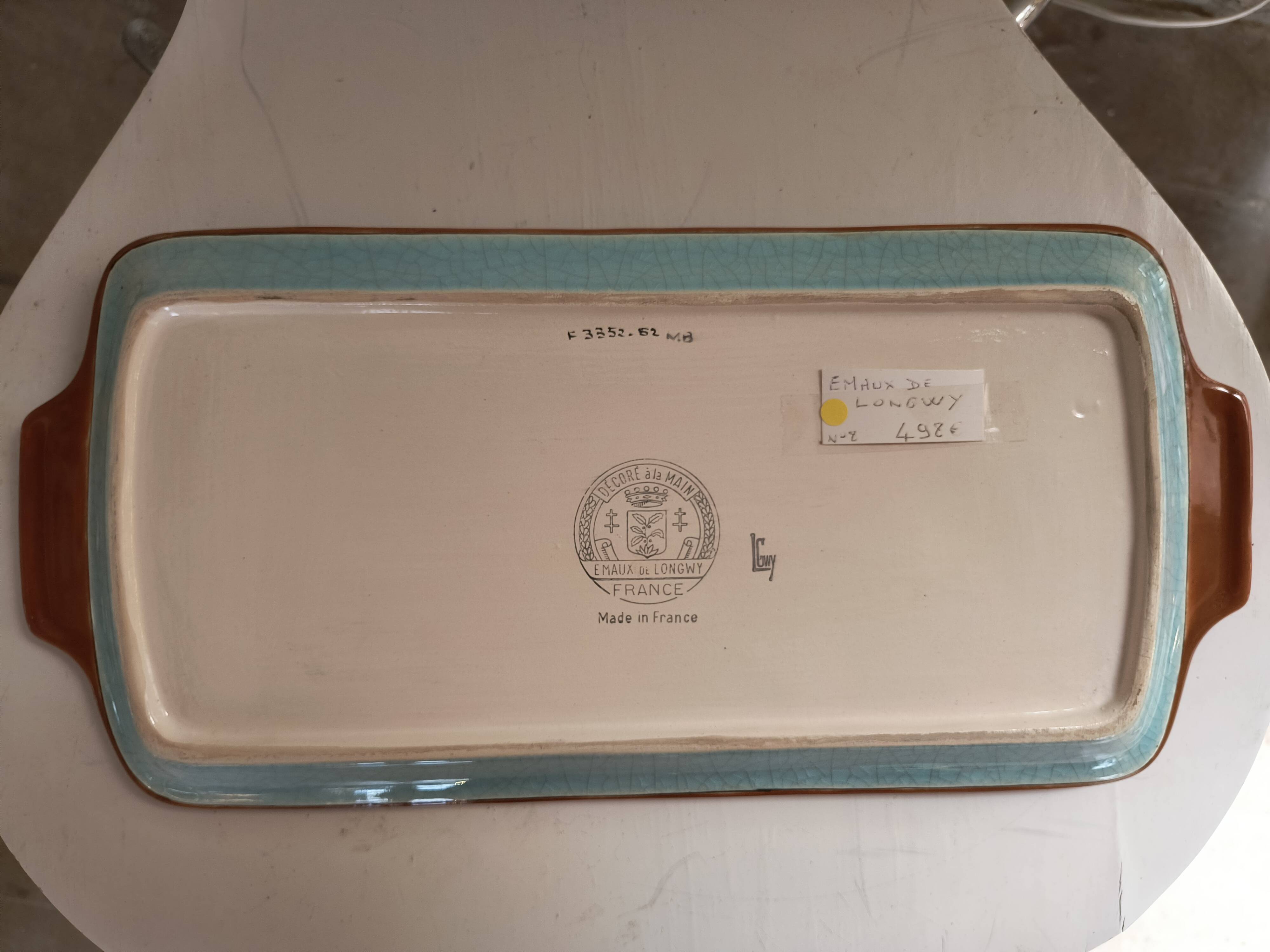 Longwy enamel plate art deco design