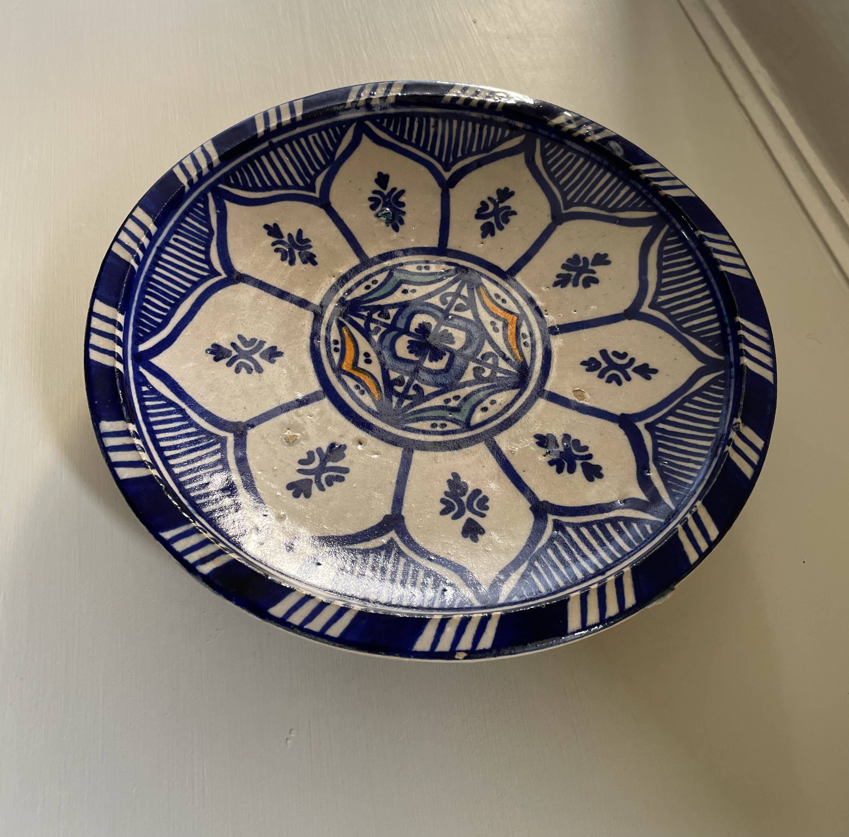 Cobalt blue Moroccan plate