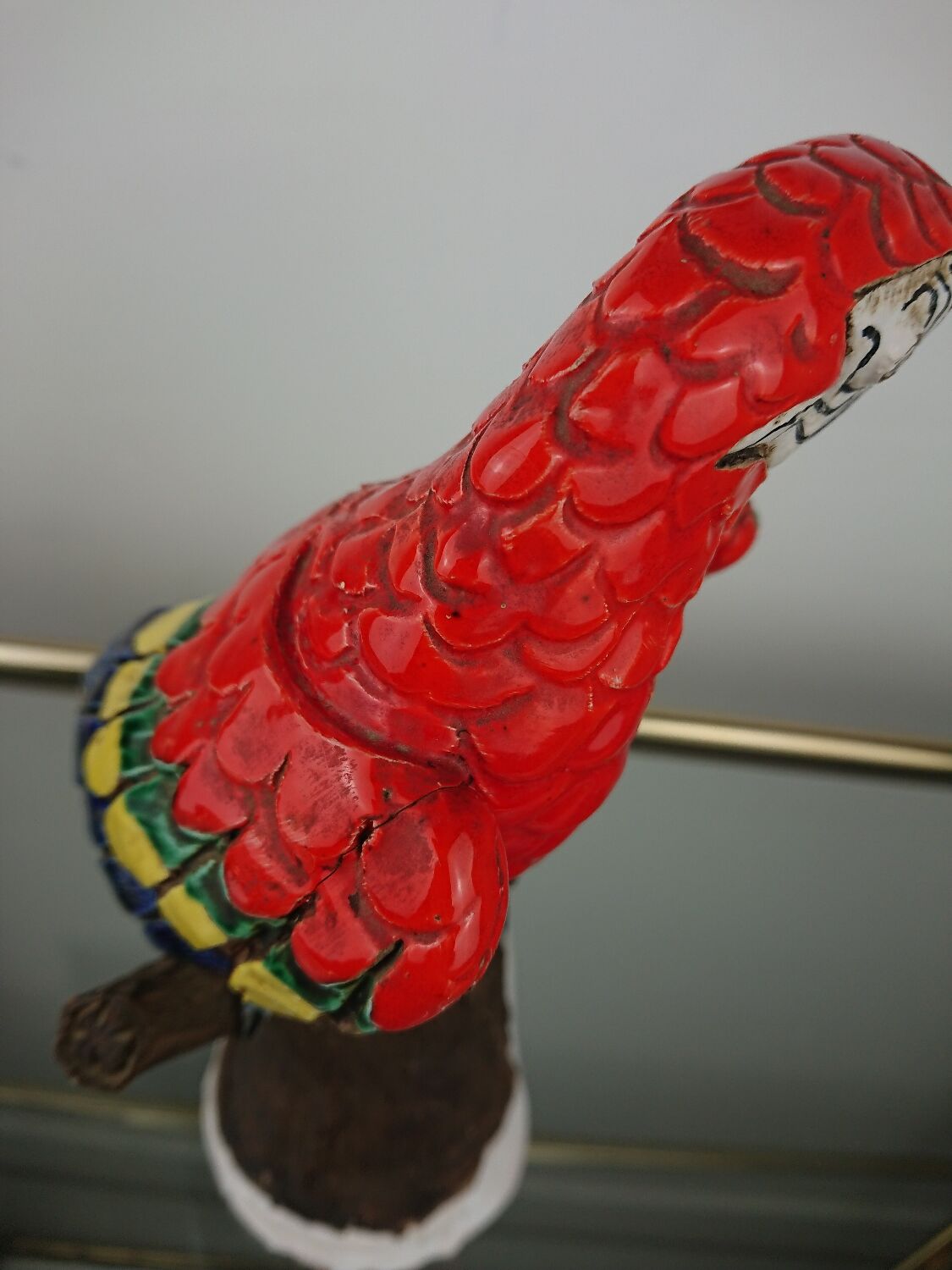 Glazed ceramic parakeet signed Maillard