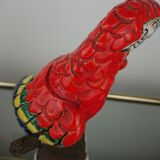 Enamelled ceramic parrot signed Maillard