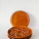 Set of 4 oyster plates in majolica, Mustard Yellow, 1970.