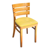 Office chair – Baumann style – Desk – Wood and yellow faux leather