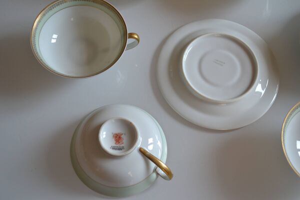 Service à thé ou à café porcelaine de Limoges A. Giraud & Brousseau 1940