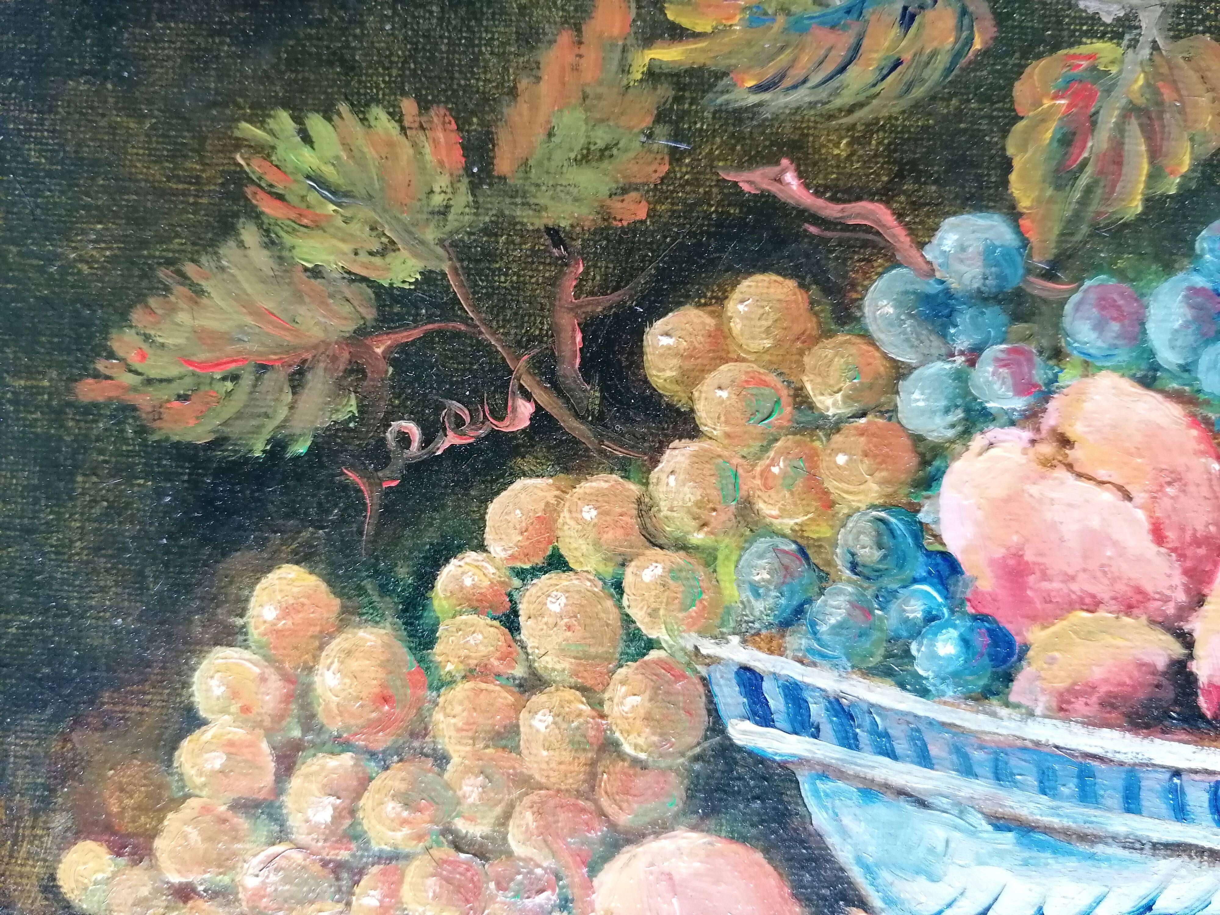 Peinture huile sur toile nature morte