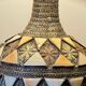 Vintage handcrafted lamp, pottery and silver-plated metal