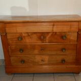 Empire style chest of drawers in blond walnut