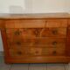 Empire style chest of drawers in blond walnut