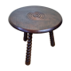 Round wooden coffee table turned Breton style, 50 cm