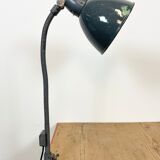 Industrial Grey Enamel Gooseneck Desk Lamp from Siemens, 1950s