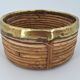 Cache-pot en rotin cerclé de laiton vers 1960 DLG Gabriella Crespi