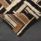 5x7 Brown & Cream Handmade Vintage Kilim Rug, 149x200Cm