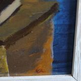 French vintage oil painting of flowers signed EC