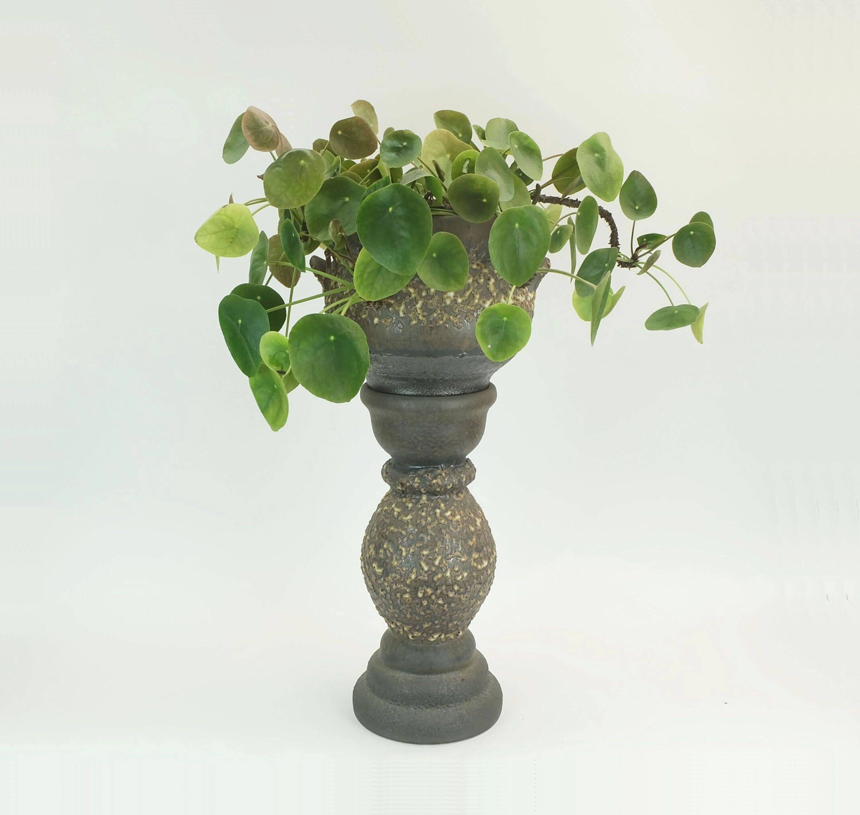 rare large jopeko PLANT STAND plant pot with base fat lava ceramic 1970s