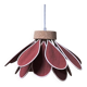 Iris flower pendant, 16 petals in terracotta rattan and linen.