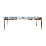 Coffee table in resin and chrome metal