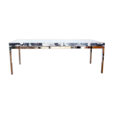 Table basse en résine et métal chromé