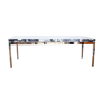 Table basse en résine et métal chromé