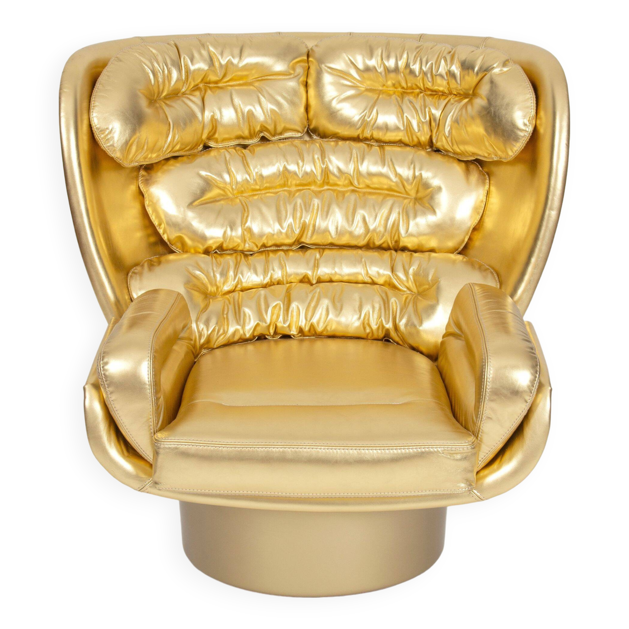 Limited Edition Golden Elda Chair by Joe Colombo for Longhi Italy no. 8/20