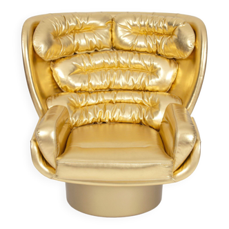 Limited Edition Golden Elda Chair by Joe Colombo for Longhi Italy no. 8/20