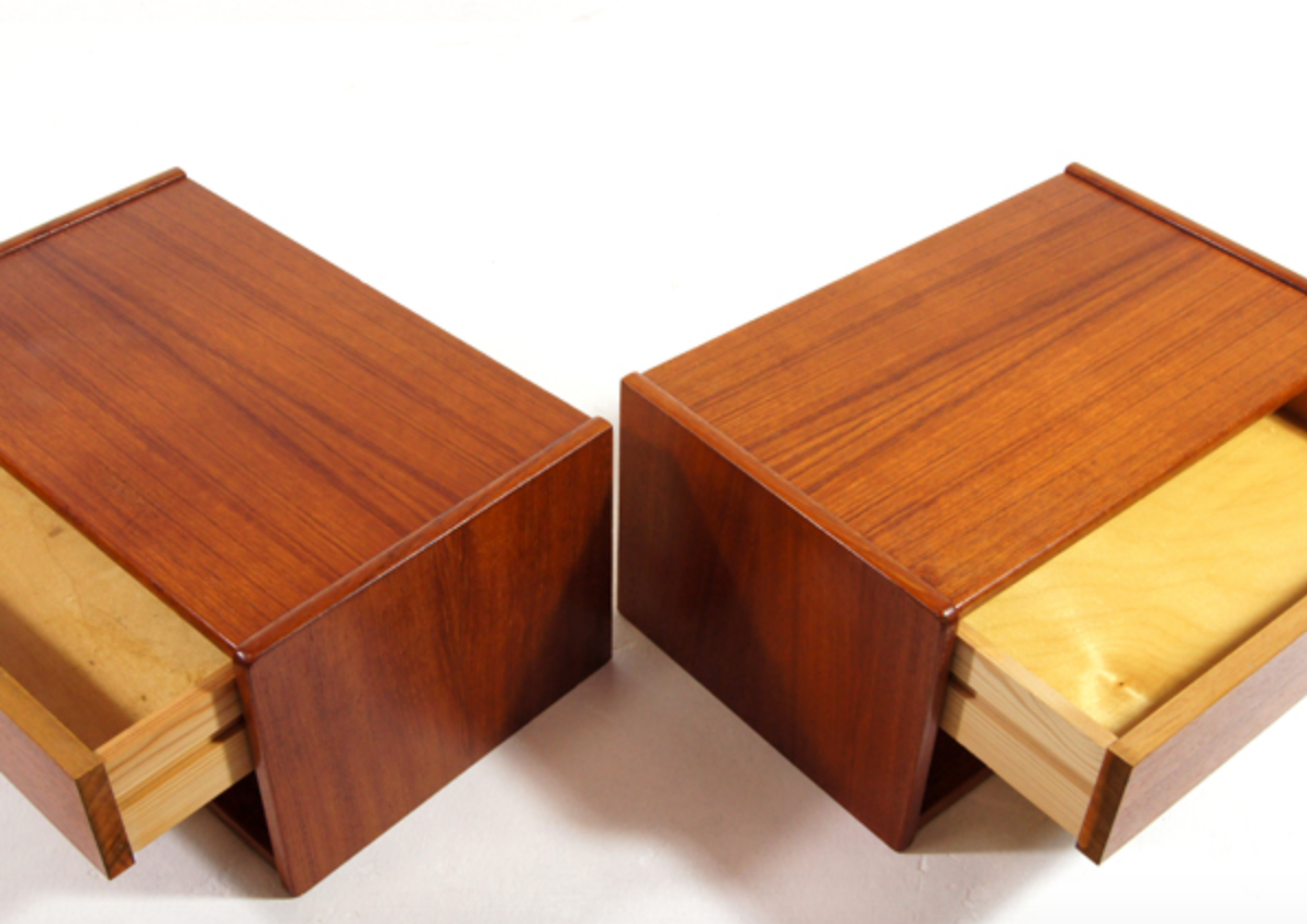 Pair of wooden bedsides